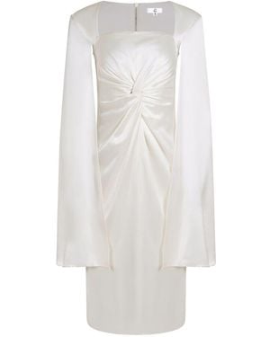 The Gt Atelier Satin Shoulder-Drape Dress - White
