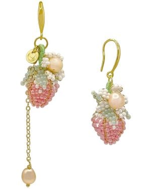 Ninemoo Strawberry Pearl Dangle Earrings - Metallic