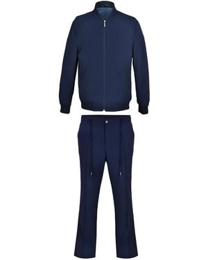 DAVID WEJ Marcelo Relaxed Bomber Jacket Set - Blue