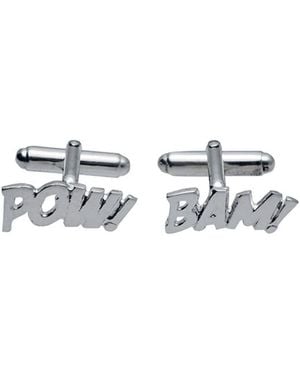 Edge Only Pow! Bam! Cufflinks Sterling - White