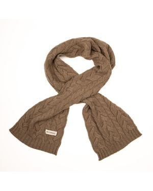 Bel Cashmere Cashmere Cable Scarf Organic - Brown