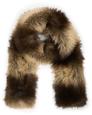 Saachi Faux Fur Statement Scarf - Brown