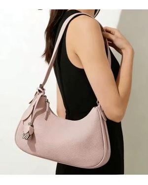 Prenelove New: Gaspe Genuine Leather Handbag - Natural