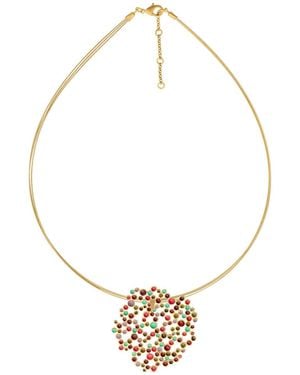 Joidart Golden Necklace With Pendant Candy Colors Multicolored - Metallic