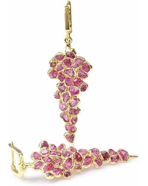 German Kabirski Tarina Handcrafted Plated Earrings With Spinel - Red