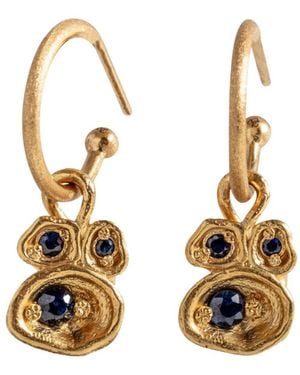 Claire Hill Designs Sapphire Lichen Hoop Earrings - Metallic