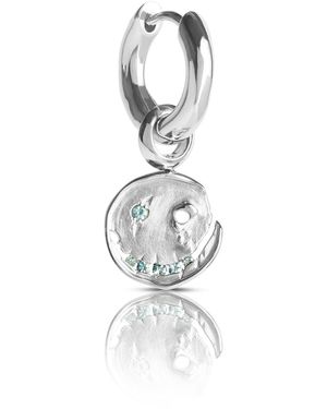 Kasun Smile Hoop Earrings – November – Topaz – - Metallic
