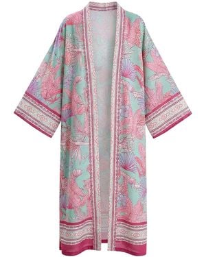 LOVEIST STORE Agua Botanical Printed Kimono - Purple