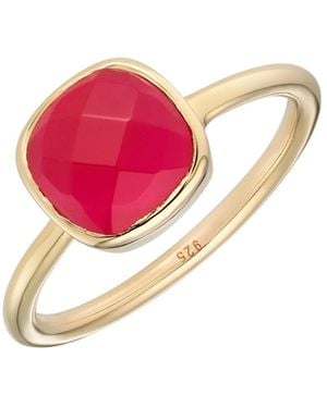 Auree Brooklyn Fuchsia Chalcedony And Vermeil Ring - Pink