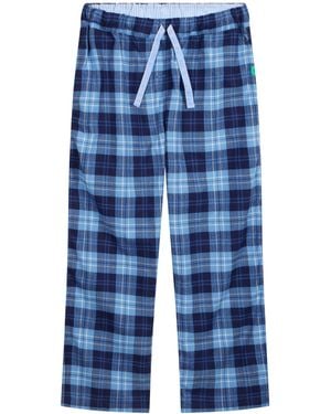 Lounge Soft, Breathable Organic Brushed Cotton Loungewear Trousers - Blue