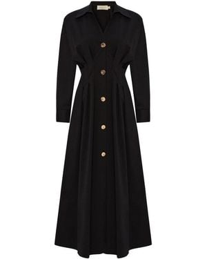 Exquise Alba Midi Shirt Dress – - Black