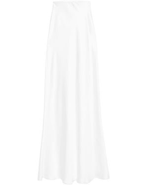 Nissa Satin Maxi Skirt - White