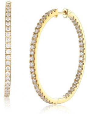 Lioness by Tf Mira Full Hoop Earrings Vermeil, Moissanite - Metallic