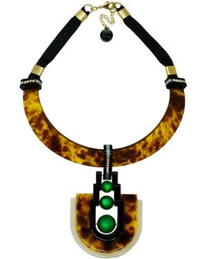 Gissa Bicalho Handmade Acrylic Necklace Chocker Orion - Green