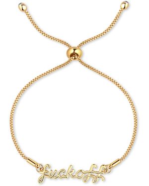 Rejected Hearts Club Fuck Off Adjustable Bracelet - Metallic