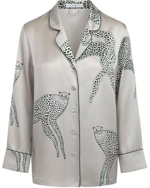 Piola Silk Pajama Shirt Long Sleeves - Gray
