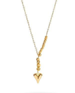 Ebru Jewelry Romantic Golden Heart Harmony Necklace - Metallic
