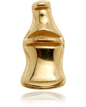 Tish Lyon Solid 14Ct Threadless Cola Bottle Flatback Stud Earring - Metallic