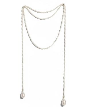 Ninemoo Serenade Long Pearl Rope Necklace - White