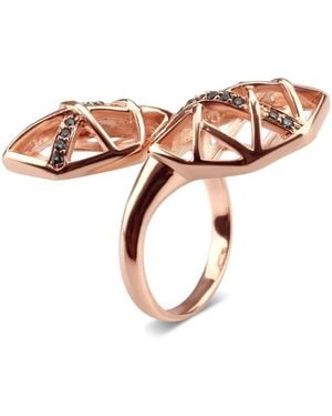 Bellus Domina Plated Topaz Helical Ring - Brown