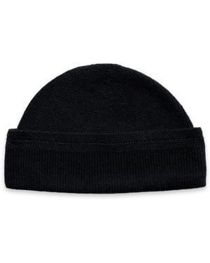 Paul James Knitwear Lightweight Cotton Foweey Fisherman Beanie - Black