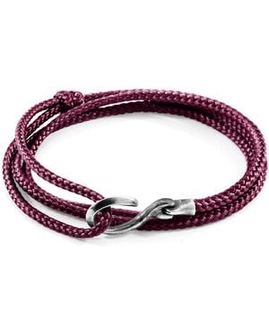 Anchor and Crew Aubergine Heysham & Rope Bracelet - Purple