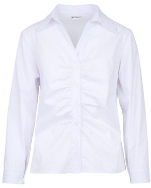 At Last Ruched Cotton Shirt - White