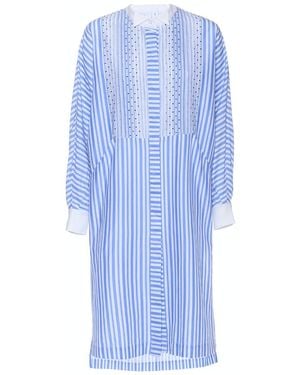 Helene Galwas Bianca Dress Striped - Blue