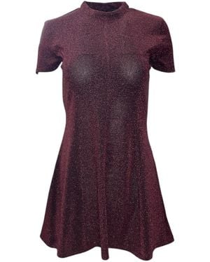 Any Old Iron Shiny Short Oxblood Mini Dress - Purple