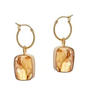 Goddess Charms Citrine Elemental Crystal Earrings - Metallic