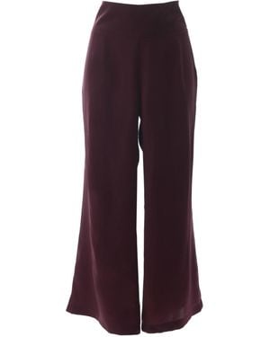 Roses Are Red "stepping Songs" Burgundy Silk Trousers - Purple