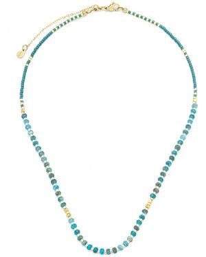 KAMARIA Lumira Mini Gemstone Necklace With Miyuki Beads - Blue