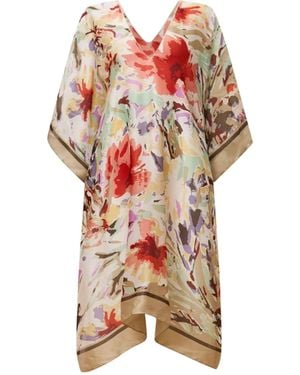 James Lakeland Floral Mosaic Kaftan - White