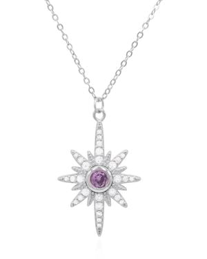 Luna Charles Heidi North Star Birthstone Necklace February - Metallic