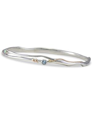 Isla Silver Handmade Topaz & Opal Bangle - Multicolour