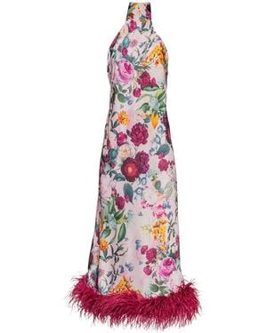 Vasiliki Atelier Maliya Faux Feather Dress - Red