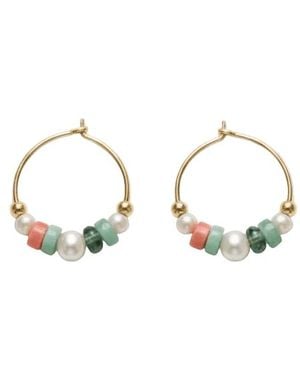 With Love Darling Love Hoop Pearl Earring - Metallic