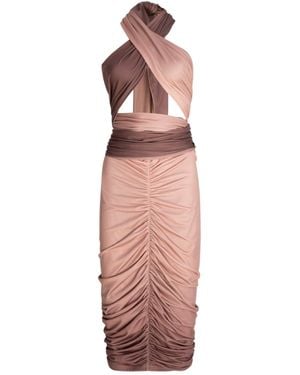 Circular Path Midi Multi-Tie Bodycon Dress - Pink