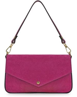 Apatchy London The Munro Hot Suede Shoulder Bag - Purple