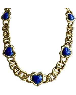 Laura Gray Sloan Heart Necklace Tiger's Eye - Metallic