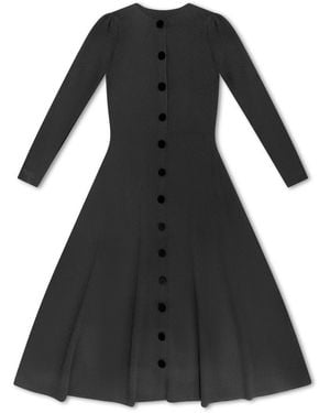 Roch Perel Velvet Buttoned Knitted Dress - Black