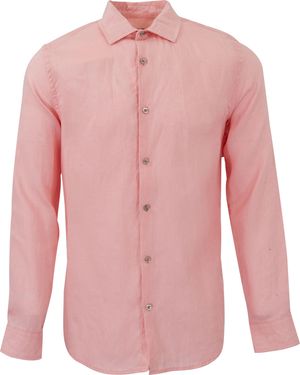 lords of harlech Lionel Linen Button Down Shirt - Pink