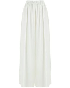 Lilamie Amalfi Loose Fit Elastic Waist Summer Pants - White