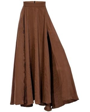 Ceva Cu Dichis Long Skirt High Waist Chocolate - Brown