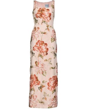 Justin Tong Ellaire Beaded Midi Dress - Pink