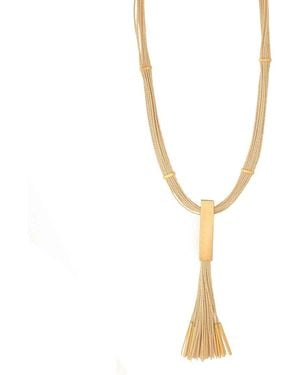Purplee Store Neutrals Handcrafted Buriti Elorya Statement Necklace With - Metallic