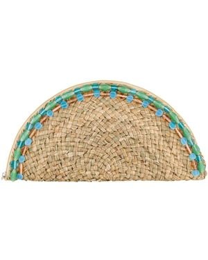 OhSun Luna Glass Bead Clutch - Green
