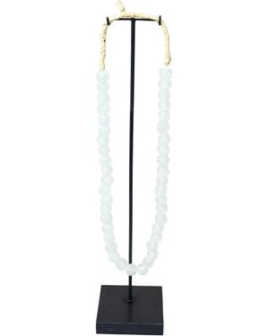 Botanical Boys Ghana Glass Beads Necklace - White