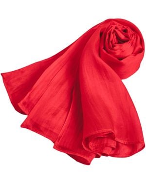 Silk and Bears Mulberry Silk Scarf – Handwoven & Hand-Dyed Sheer Shawl - Red