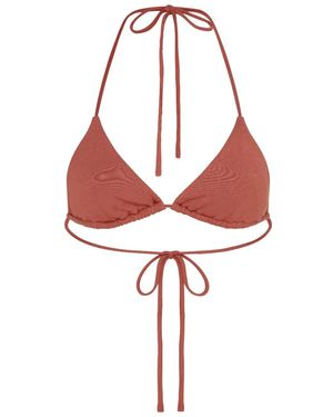 Solpardus Thea Terracotta Bamboo Bikini Top - Red
